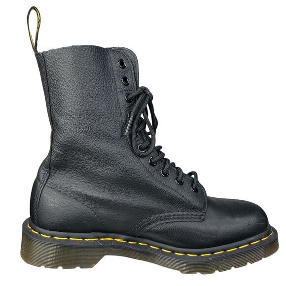 Dr. Martens Women’s Black Leather Combat Boots Size US 7 - Picture 4 of 10